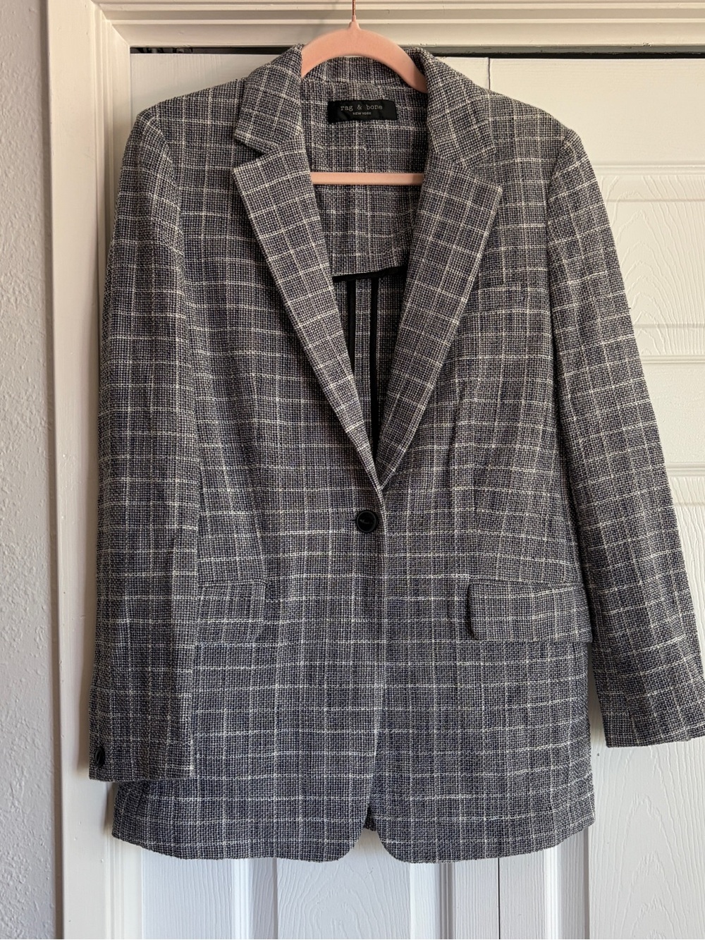 Rag & Bone grey check deconstructed check ames blazer (missing size) - Picture 7 of 16
